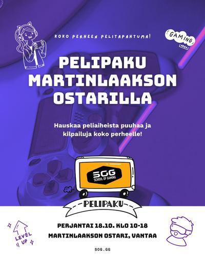 Pelipaku-tapahtuma perjantaina 18.10.